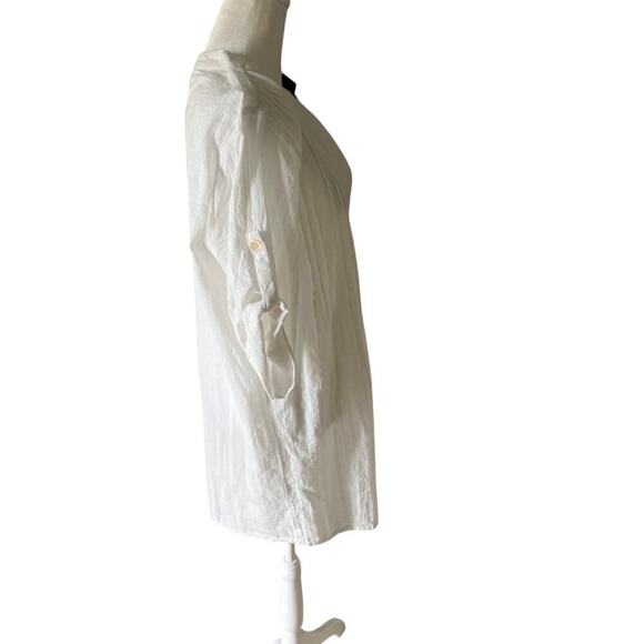 Club Z Collection White button front beach coverup size M - Picture 4 of 11